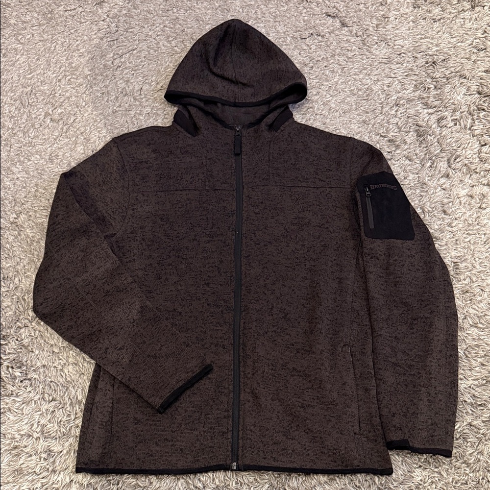 Browning Fleece Lined Dark Brown Jacket with Zippered Arm Pocket